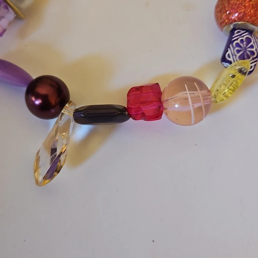 Handmade Bag Charm Accessory Colorful Beaded Bracelet stretchy kid's jewelry 4